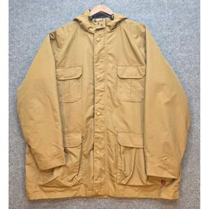 Woolrich Mountain Parka Mens Hooded Plaid Flannel Lined Tan XXL Excellent Rugged